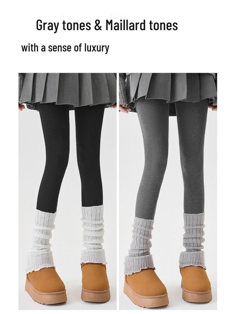 JIAZINI Damen Graue Mikro-Kompressions-Schlankheitsleggings - Fleecefutter, Rutschfest, Ideal für Frühling und Herbst/Winter.