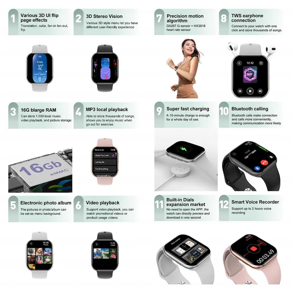 GPS Smart Watch Series 10 For Apple Watch 10 Memory Music Video Bluetooth Call Waterproof NFC Smartwatch For Android iPhone