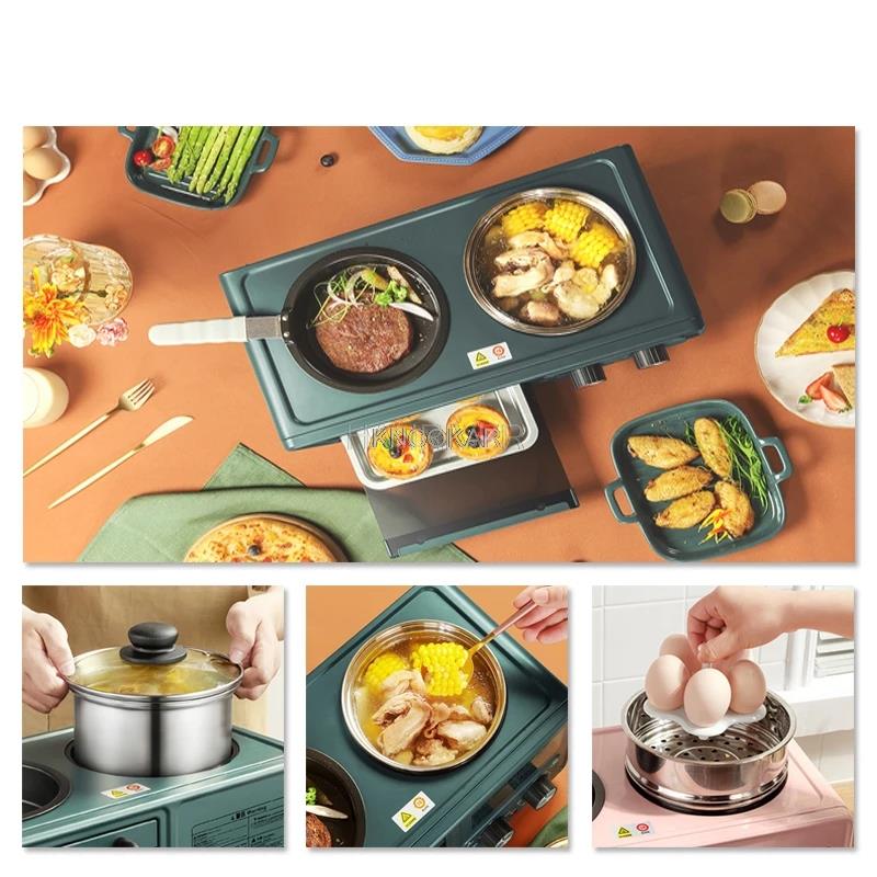 New Three-In-One Four-In-One Breakfast Maker Multi-Function Electric Oven Bread Pizza And Cake Maker Toaster Oven