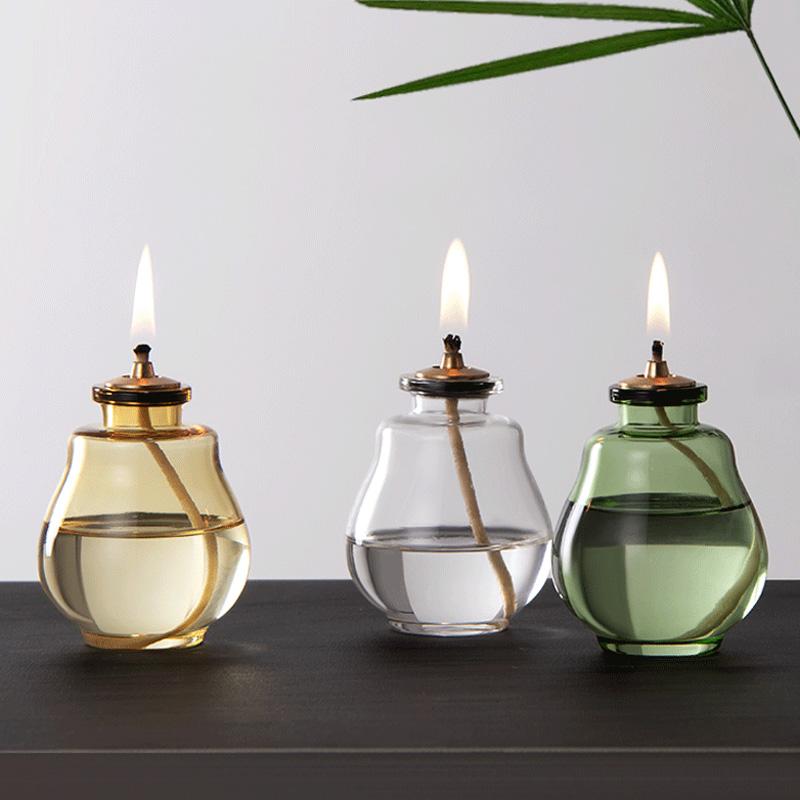 1Pc Glas Vintage Wohnkultur Innenbereich Laterne Kammer Öllampe 100ML Kerosinlampe