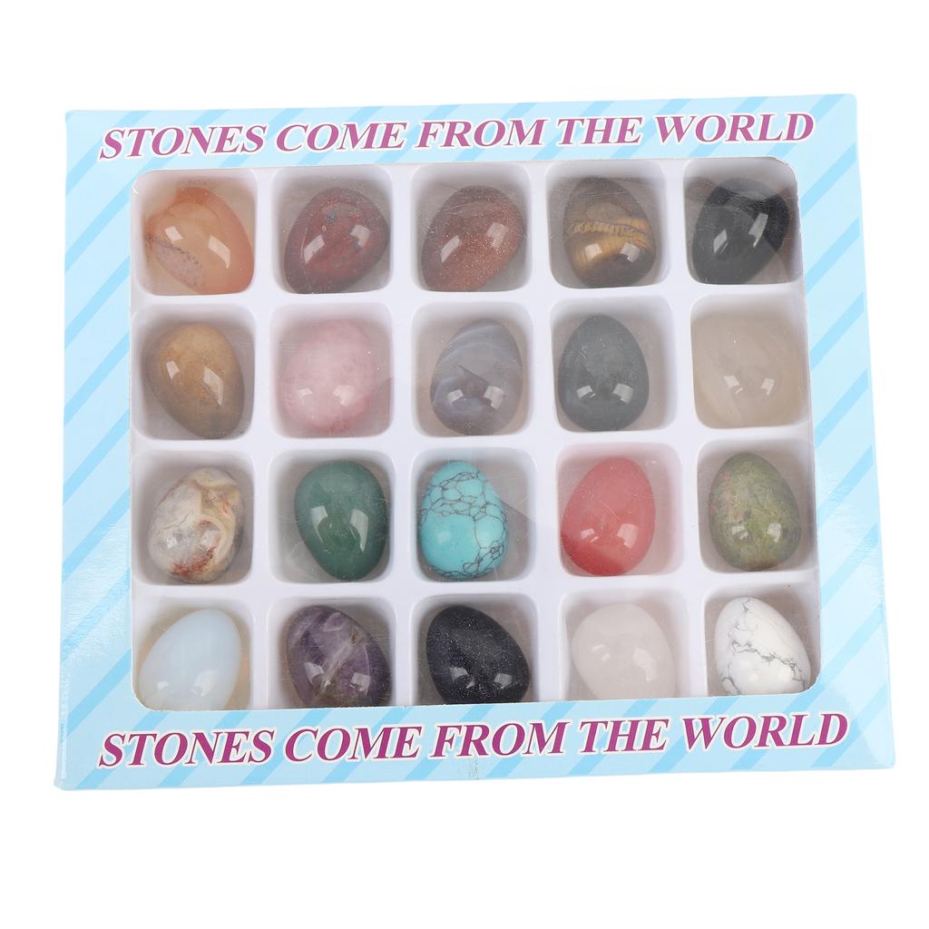 20 stk Steinsamling Naturstein og Krystallsamling Vitenskapssett for Barn Over 5