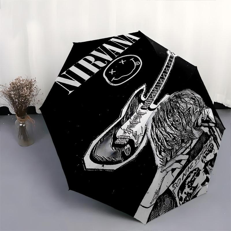 1pc SONIC YOUTH Automatic Open Close Umbrella with 8-Rib Windproof Canopy Compact Portable Travel Umbrella10305