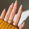 Hochwertige tragbare künstliche Nägel im Mandel-Nude-French-Stil – mittellange und lange Nagelspitzen