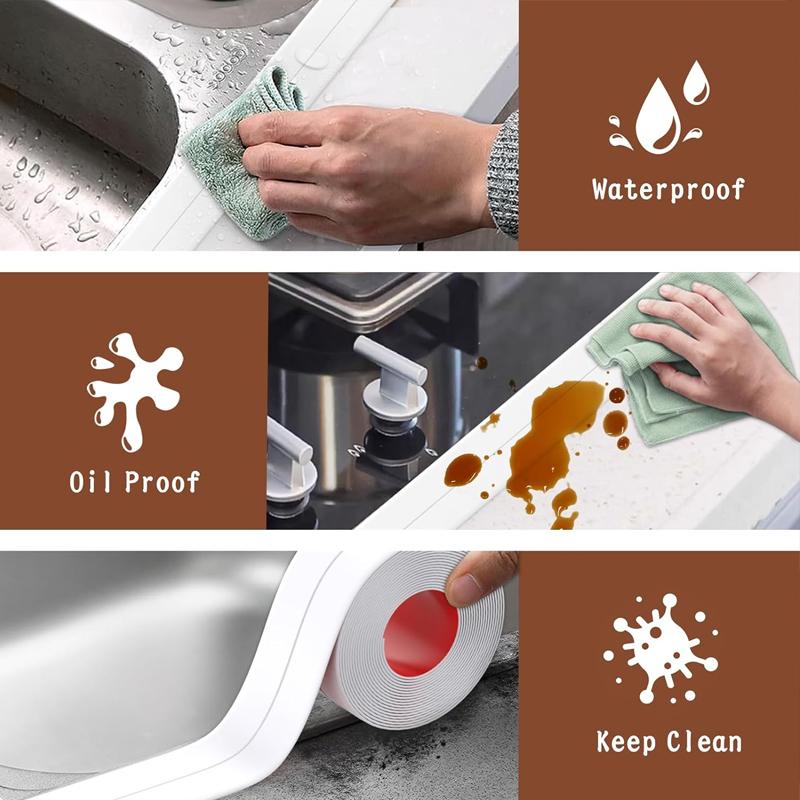 Wodoodporne Taśmy Odporne na Pleśń na Narożniki Ścienne Zlewu Kuchennego Taśma Uszczelniająca PVC Łazienka Wanna Toaleta Taśma do Fugi Samoprzylepna