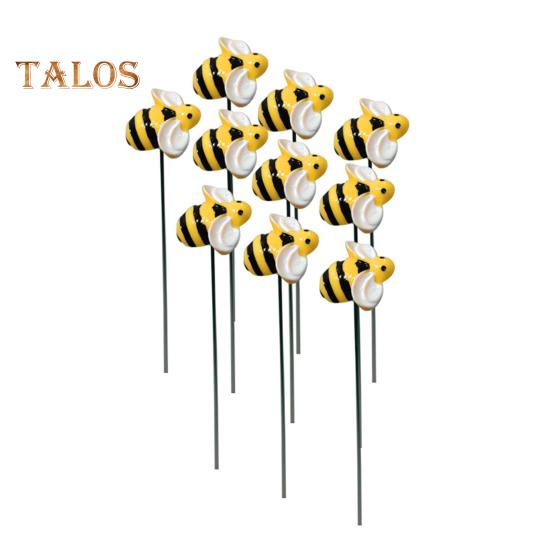 

10 шт., декор для пчелиных садовых кольев, устойчивый к ультрафиолетовому излучению, водонепроницаемый, не выцветает, легко устанавливается, декоративные маленькие металлические садовые колья для пчел 10 pcs