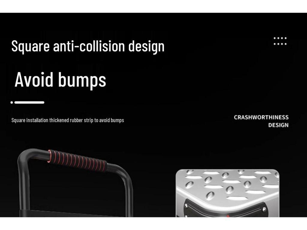 Foldable Steel Plate Hand Truck - Four-Wheel Flatbed Cart