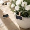 Blackboard Place Card Holders 10PCS Mini Clips/Signs with Wooden Stands, Reusable Small Chalkboard Rustic Log Style Message Clips Signs, Display Clip