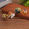 Elegant Thai Styles Metal Elephant Jewelry Box With Full Diamonds Decoration For Rings And Necklaces