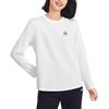 Skechers Trefoil Embroidered Skin-Friendly Pure Cotton Sports Long Sleeve T-Shirt Women Tops Bright-White L324W088-0019