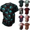 Men's Trendy Halloween Printed Short Sleeve T-Shirt, Loose Fit Casual Top