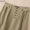 ZANZEA Women Daily Casual Solid Color Loose Long Pants