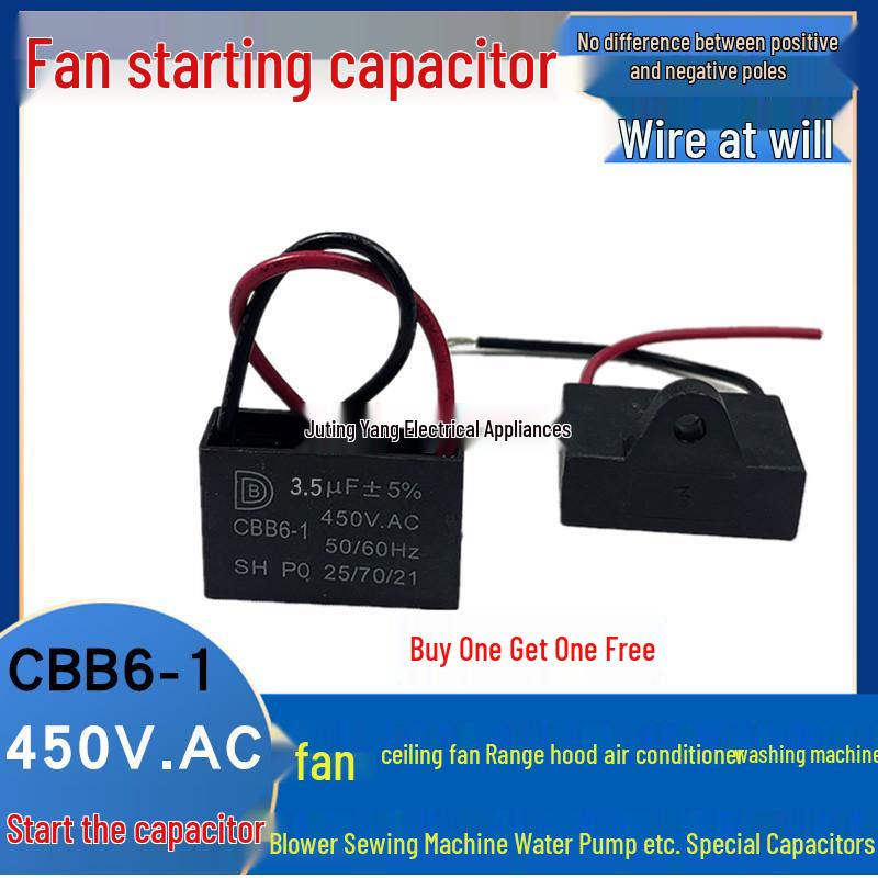 Condensatore di avviamento per ventilatore da soffitto CBB61 1,2-5UF 450V per ventilatori e cappe aspiranti