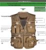 Men's Lightweight Cotton Multi-Pocket Mesh Vest - Sleeveless, Plus Size, Ideal for Summer, Fishing, and Outdoor Activities.