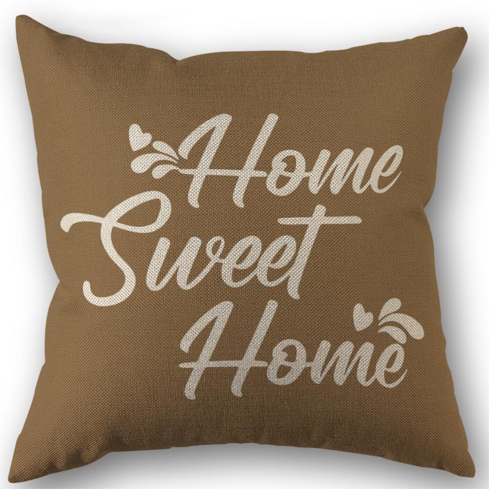 Light Brown Leaf Geometric Linen Cushion Cover for Car Living Room Sofa Bedroom Home Decor