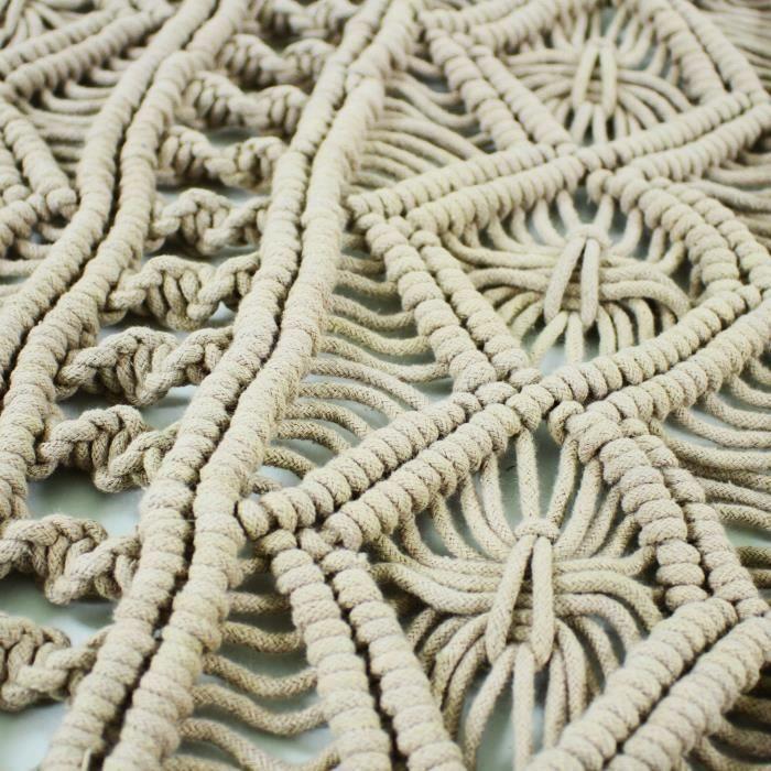 Tissage / Suspension murale Macrame Décoration murale - 45 x 50 cm - Marron naturel