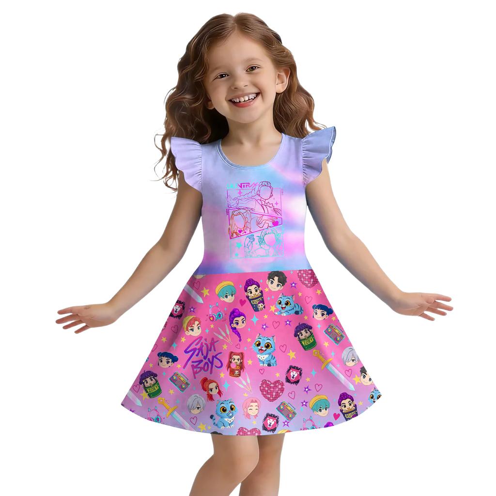 Children's Sleeveless U-neck Summer A-line Floral Casual Holiday Dress