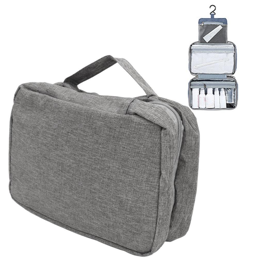 

With Multiple Zipper Pockets Travel Hanging Toiletry Bag Compact Folded Travel Cosmetic Bag Toiletry Wash Organizer Pouch серый