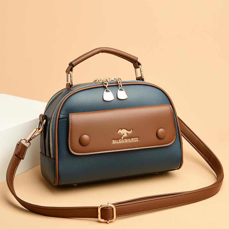 

Versatile Multi-layer Waterproof Tote: High-End Single Shoulder & Crossbody Bag озеро синий