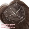 Gradient Long Straight Hair Topper with Side Bangs - Invisible Seamless Synthetic Hairpiece for Covering Gray Hair