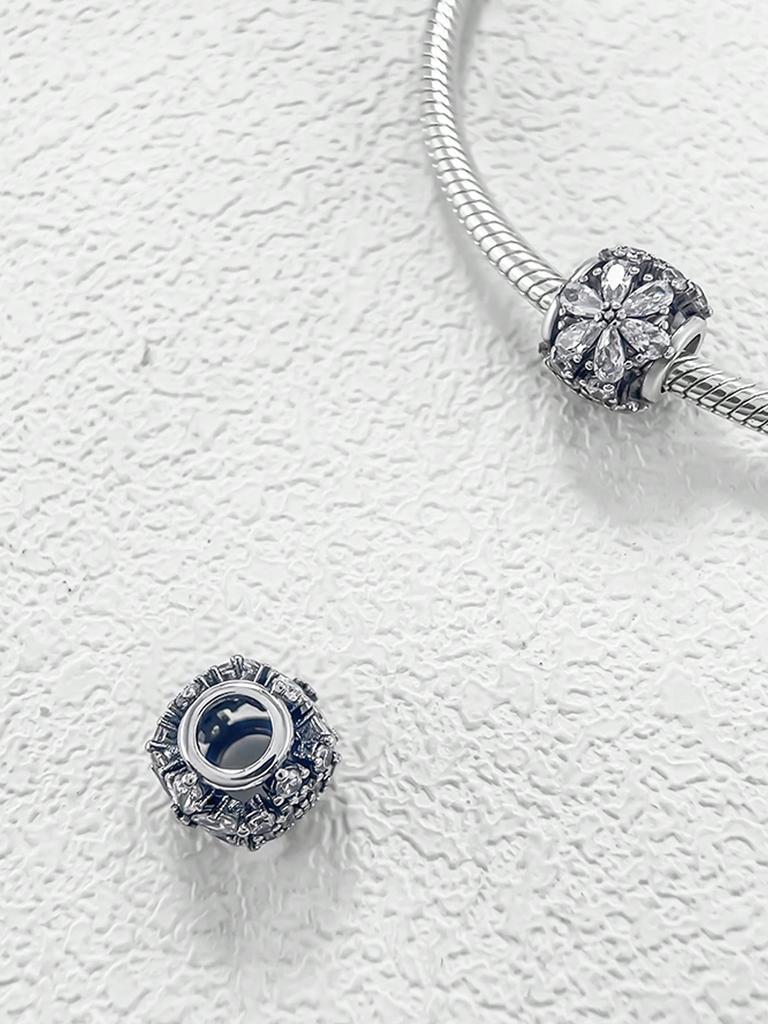 Charms Plata Winter Snowflakes Beads Charm Copper Plated Fit Charms Copperoriginal Bracelet For Jewelry Making Diy Charm