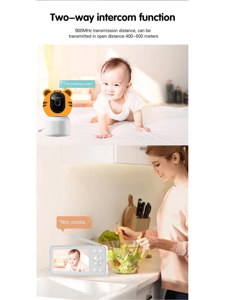 4.5" 1080P Baby Monitor with Mobile App & Two-Way Intercom