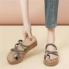 Light Luxury Rhinestone Slope Heel Roman Shoes New Platform Sole Single Shoes Soft Sole Ins Wind Commuting Shallow Mouth Versatile Sandals