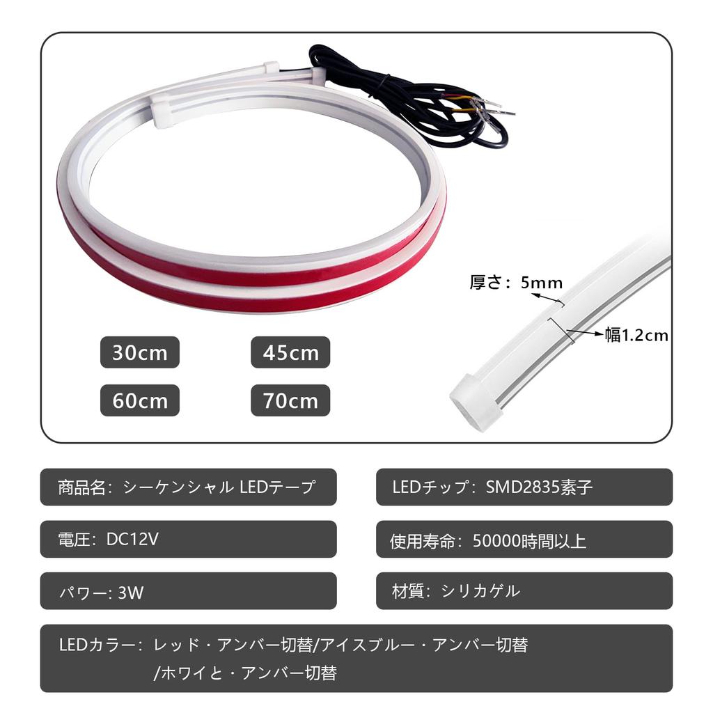GZRUICA Sequential Turn Signal Flowing Turn Signal Flowing LED Tape