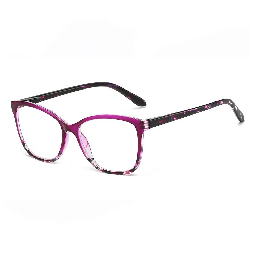 

Retro PC TR90 Reading Glasses Blue Red Purple Cat Eye Presbyopia Eyeglasses Frame Glasses Women Men -200 фиолетовый