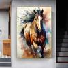 Horse Watercolor Canvas Oil Painting Prints Pictures Animal Horse Abstract Wall Art Posters Mural for Living Room Home Decor