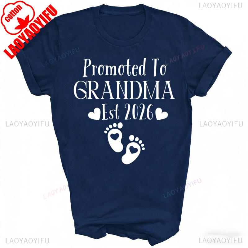 Lustige T-Shirts Oma Gegründet 2026 Unisex Shirt Geschenk Einfache Buchstaben Grafik-T-Shirts Pendler Allmatch Lässige Oberteile T-Shirt Kurzes T-Shirt