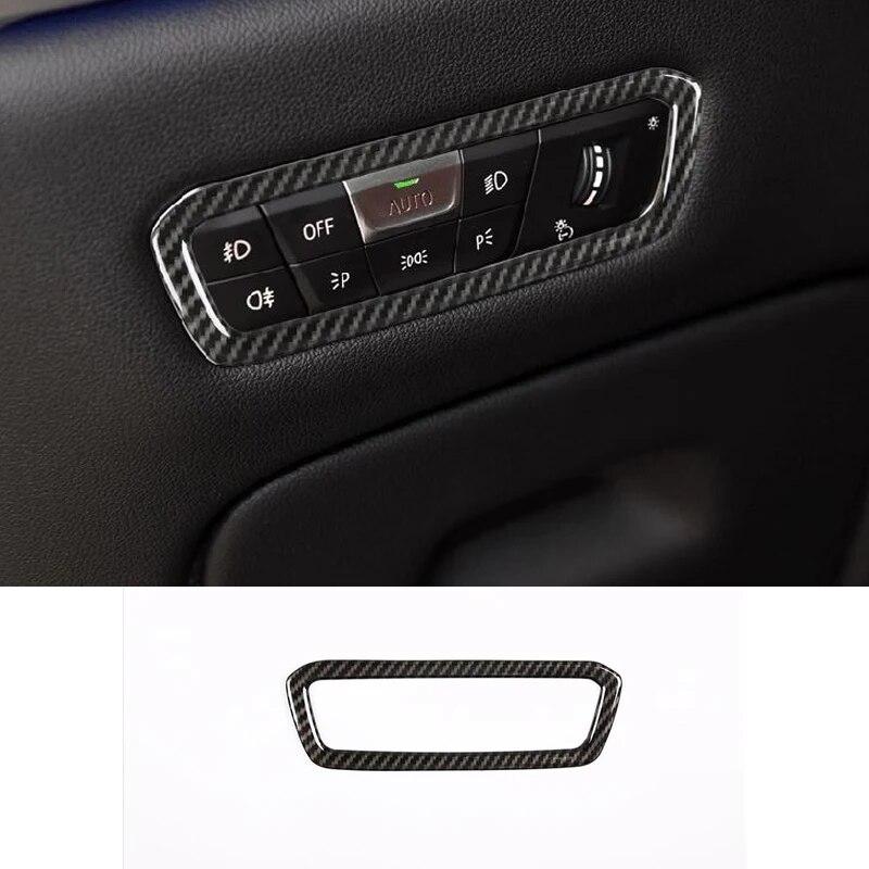 Carbon Fiber Car Headlight Inner Switch Buttons Frame Cover Decoration For BMW X5 G05 X7 G07 -22 Auto Interior Accessories