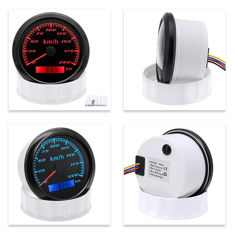 ZMFJH 30KMH-300KMH 85mm Analog Pulse Speedometer Gauge 7 Color Light Speed Meter Pulse Signal Speedometer Car Boat Yacht 12V24V