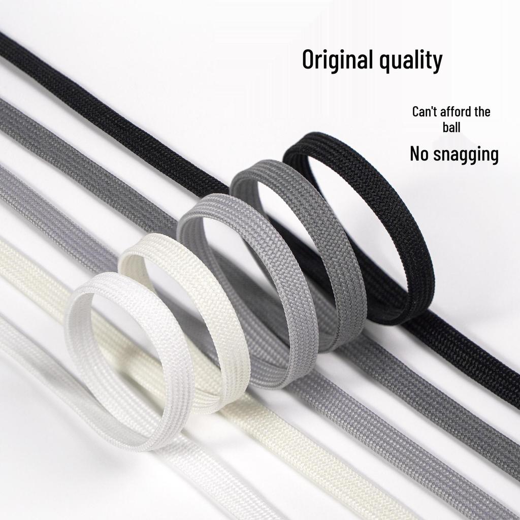 6mm Black & White Double-Layer Flat Shoelaces for Casual & Sports Shoes
