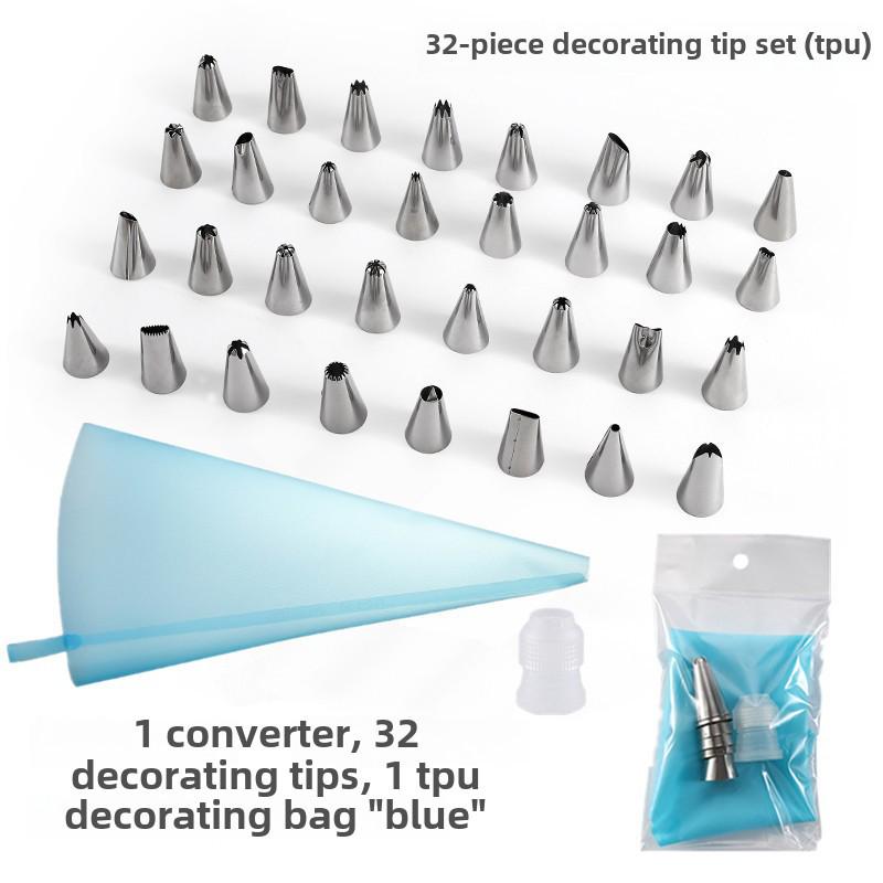 Stainless Steel Cake Decorating Nozzle and Bag Set - Baking Tools for Cream and Cake Making