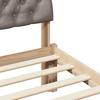 Brown and Taupe Bed Frame 140 X 200 Cm Solid Pine Wood