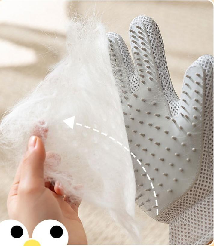 HIPHOPPET BSCI Reusable Double-Sided Pet Hair Removal Glove Eco-Friendly Silicone Massage Brush for Bathing & Grooming Cats Dogs