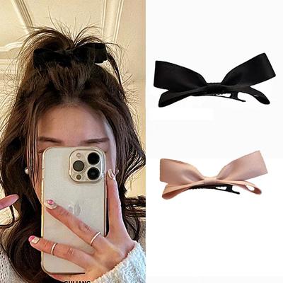 2 Stück Niedliche Stereoskopische Rosa Schwarze Schleife Haarnadel Haarspangen für Frauen Mädchen Stirnband für Haaraccessoires Kopfschmuck