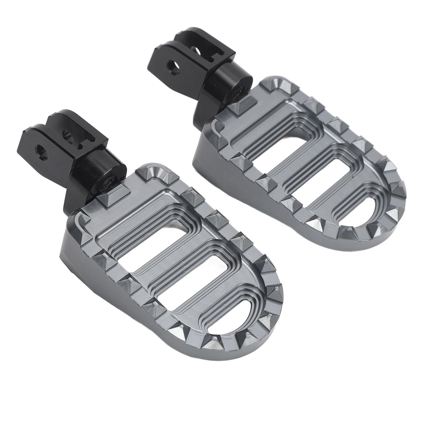 

1 Pair Motorcycle Foot Pegs 12 Teeth CNC 6063 Aluminum Alloy Height Adjustable Front Footrests Replacement for Diavel S Gray