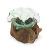 Molten Recycled Beer Bottle Glass Bowl On Wood