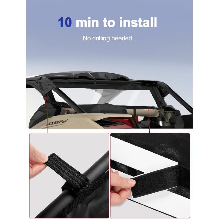 UTV Soft Rear Windshield For Can Am Maverick X3 - Rear Wind Cover Keeps Air/Rain/Dust/Pebbles/Mud Away From Seats-Durable, Easy Tall, Compatible With