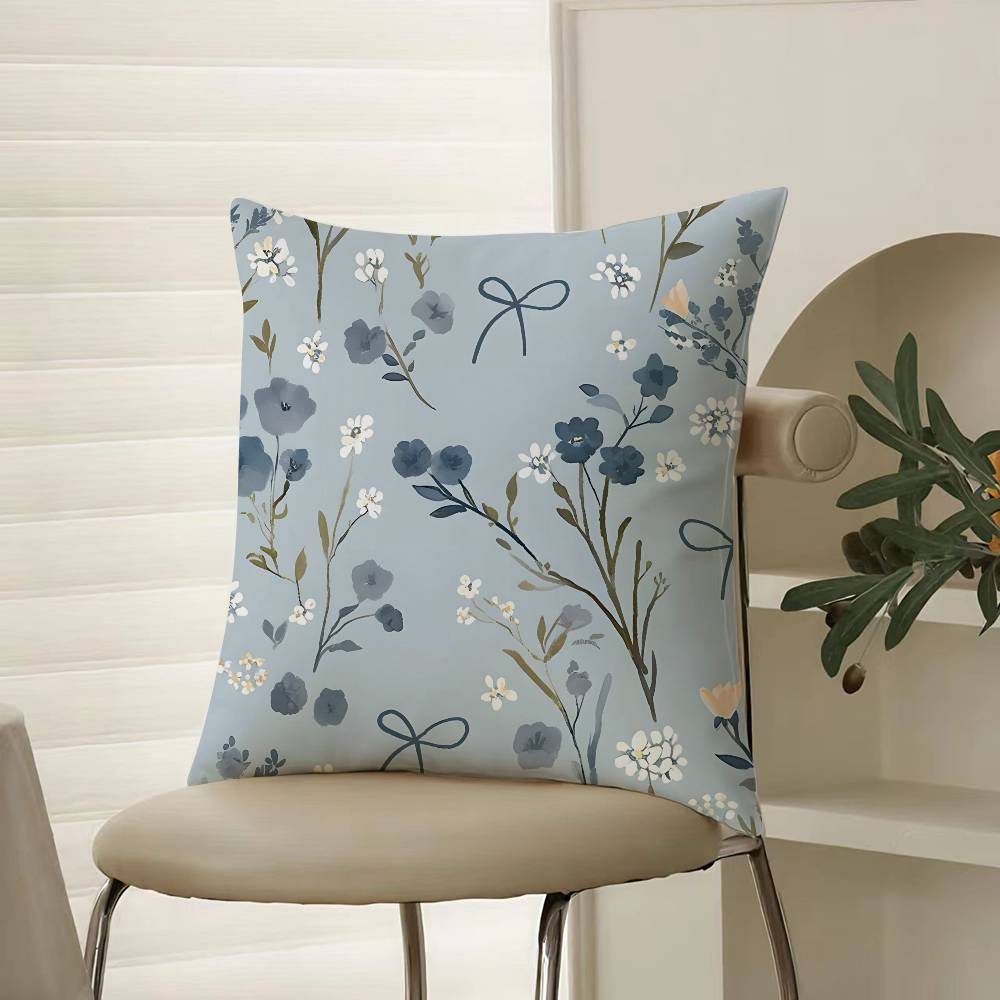 

Retro Floral Classical Elegant Style Pillow Case Comfort Sofa Bed Silky elegant Invisible zipper Decorative cushion cover 12x12Inch