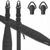 OneTigris Sling Airsoft Sling Strap Wide Carrying Strap with Interchangeable HK Style Snap Hooks Adjustable Length from To 2-Point 1" 56" 70" (Black)