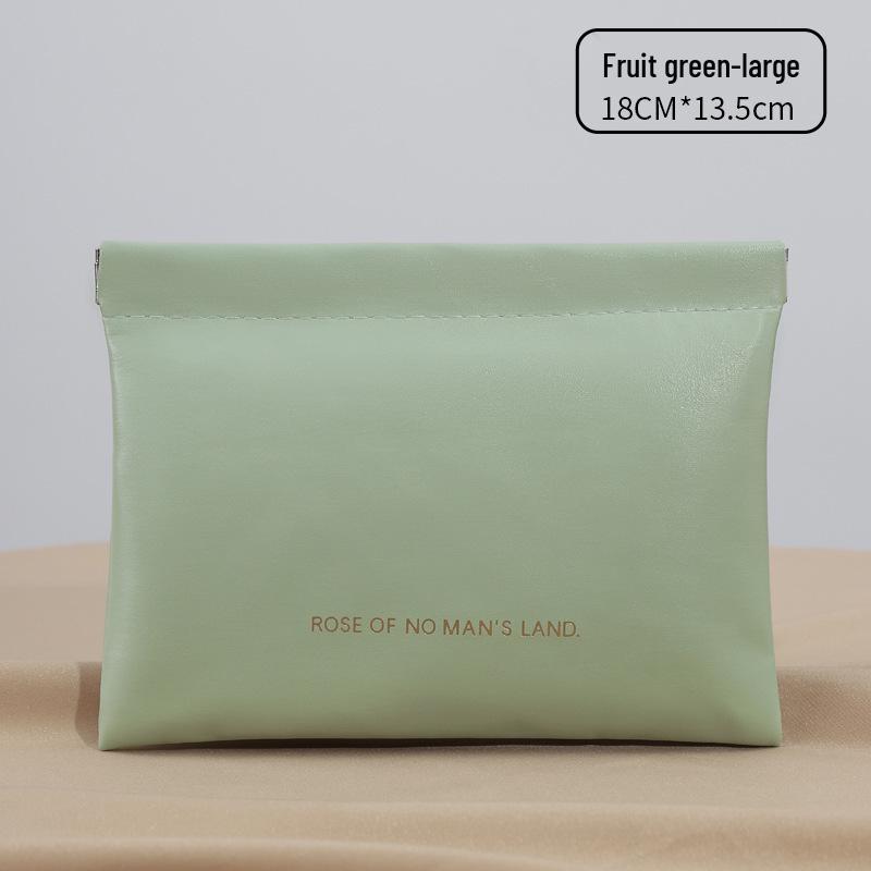 Compact PU Pouch: Spring Clip Closure for Earphones, Data Cables, Coins, or Lipstick Storage