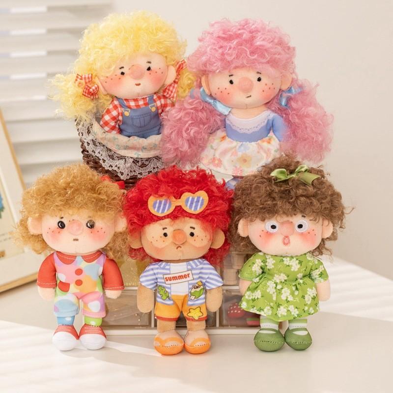 Plush Keychain With Rainbow Curly Hair For Kids And Teens Gift