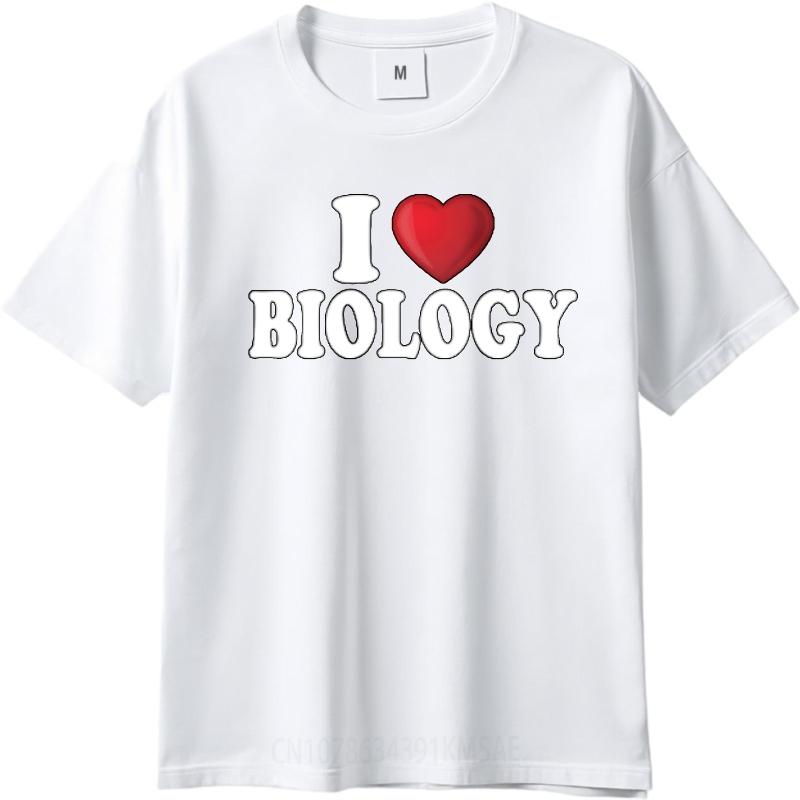 Top Tees Relaxed Fit Tshirt Soft Boys Oneck Tshirt Streetwear I Love Biology Comfort Man Tees Breathable Tee Oversized Tshirt