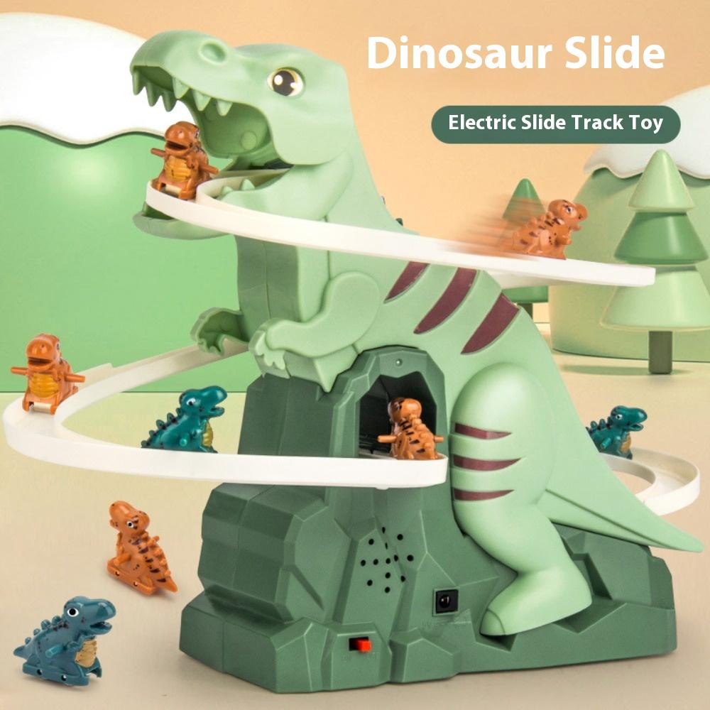 Dinosaur Assembly Stair Climbing Toy Educational Fun Electric Slide Track Toy Car