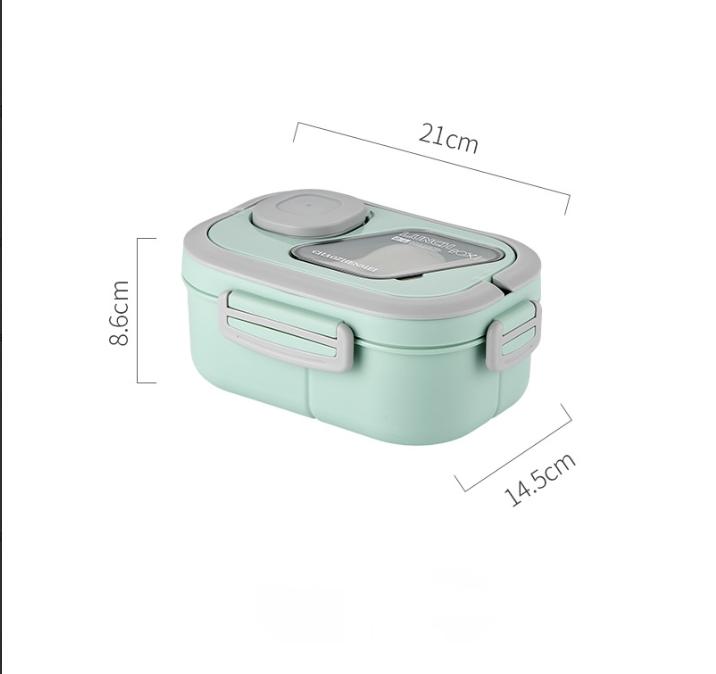 850ML Portable Double-layer Lunch Box Microwavable Bento Box with Tableware Sealed Leak-proof Food Storage Container