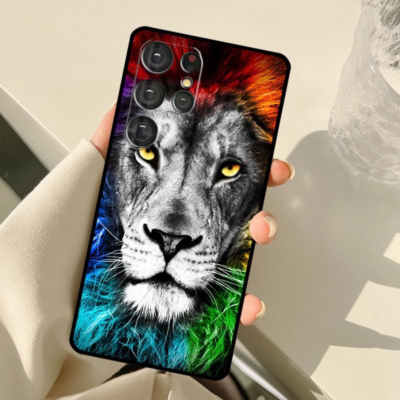 King of jungle Lion For Samsung Galaxy S22 Ultra S21 S20 FE S8 S9 S10 Note 10 Plus Note 20 Ultra Phone Case