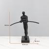Minimalist Metal Character Ornaments, Abstract Art, Three Person Cast Iron Figures, Reflective Sculpture Models, Home Decoration