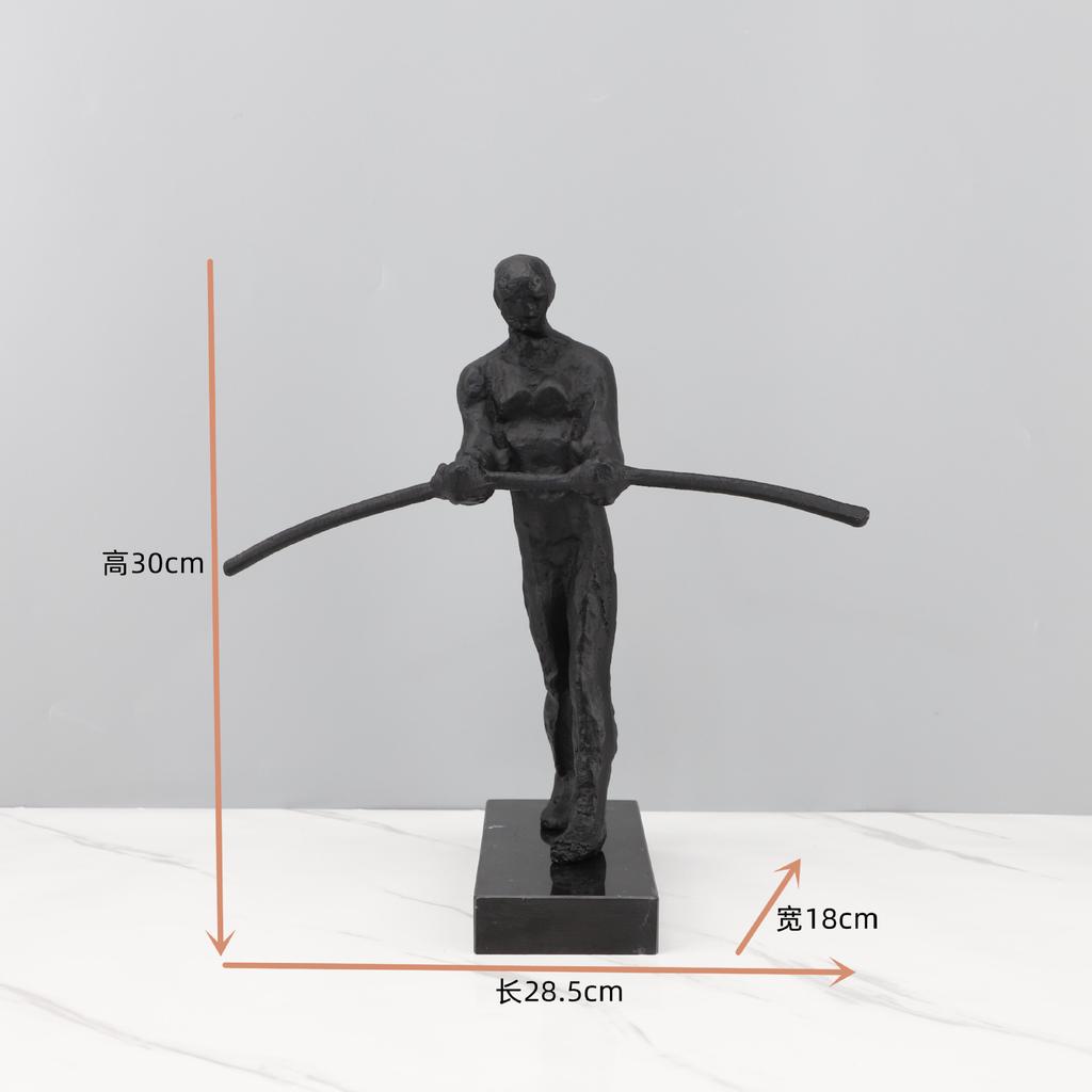 Minimalist Metal Character Ornaments, Abstract Art, Three Person Cast Iron Figures, Reflective Sculpture Models, Home Decoration
